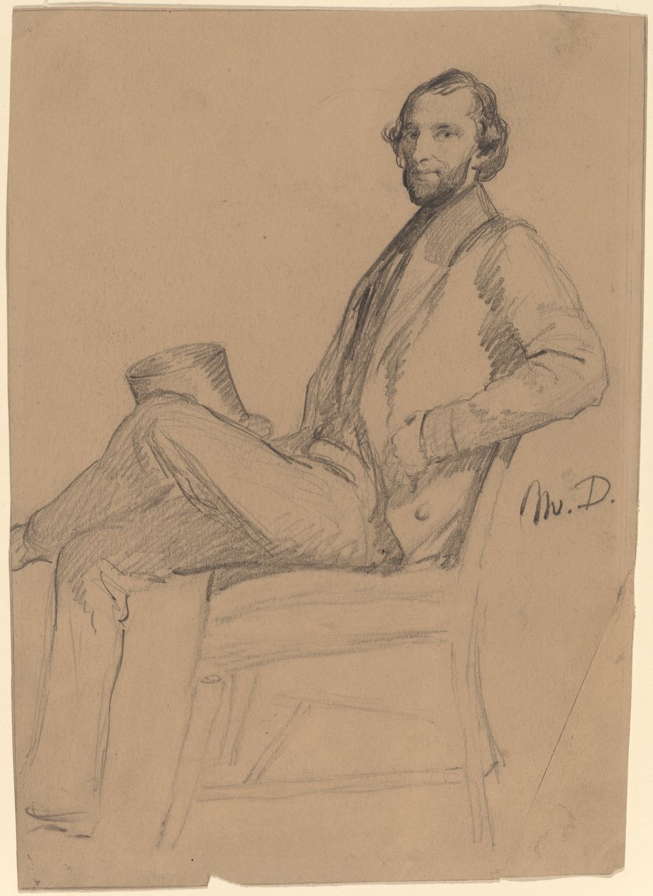 Siddende studie af M.D. af Eastman Johnson