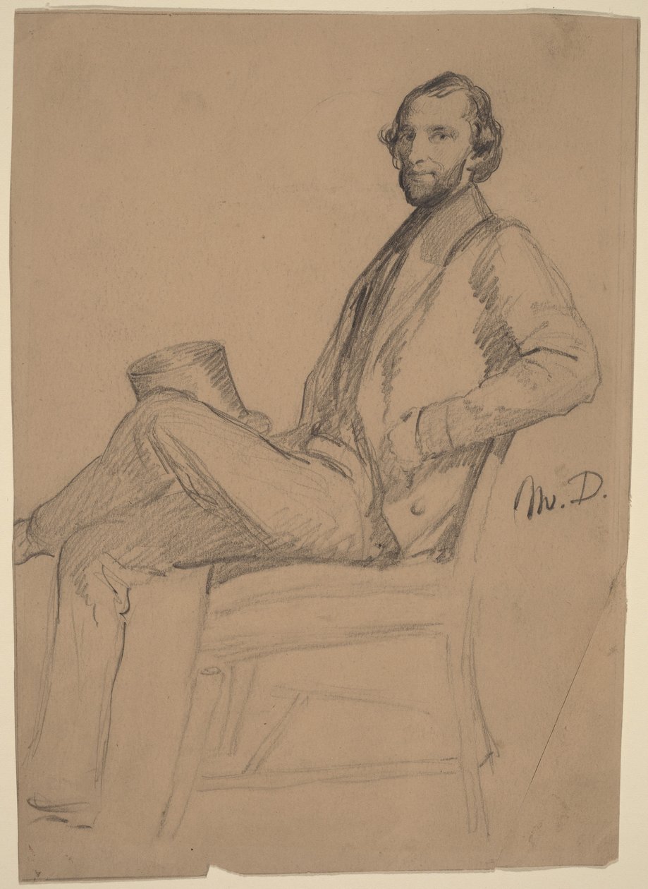 Siddende studie af M.D. af Eastman Johnson