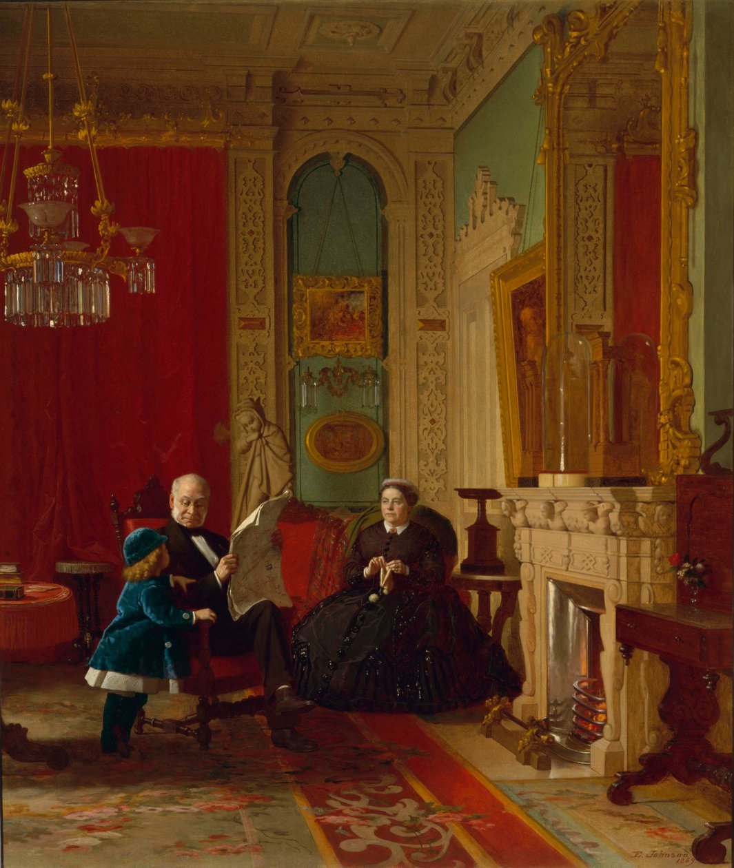 Familien Brown  af Eastman Johnson