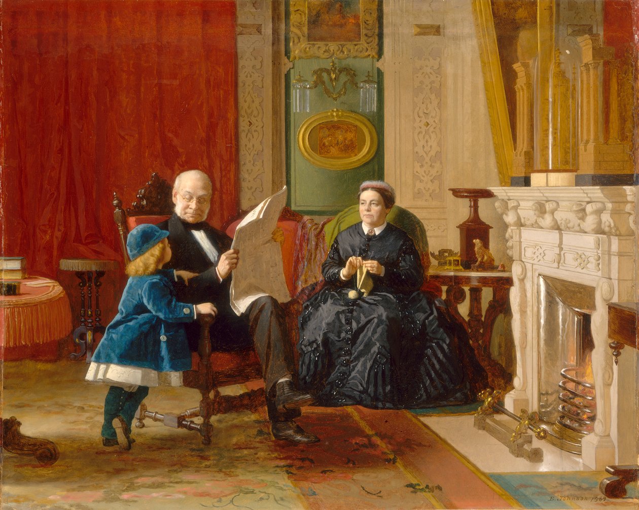 The Brown Family, 1869 (olie på papir på lærred) af Eastman Johnson