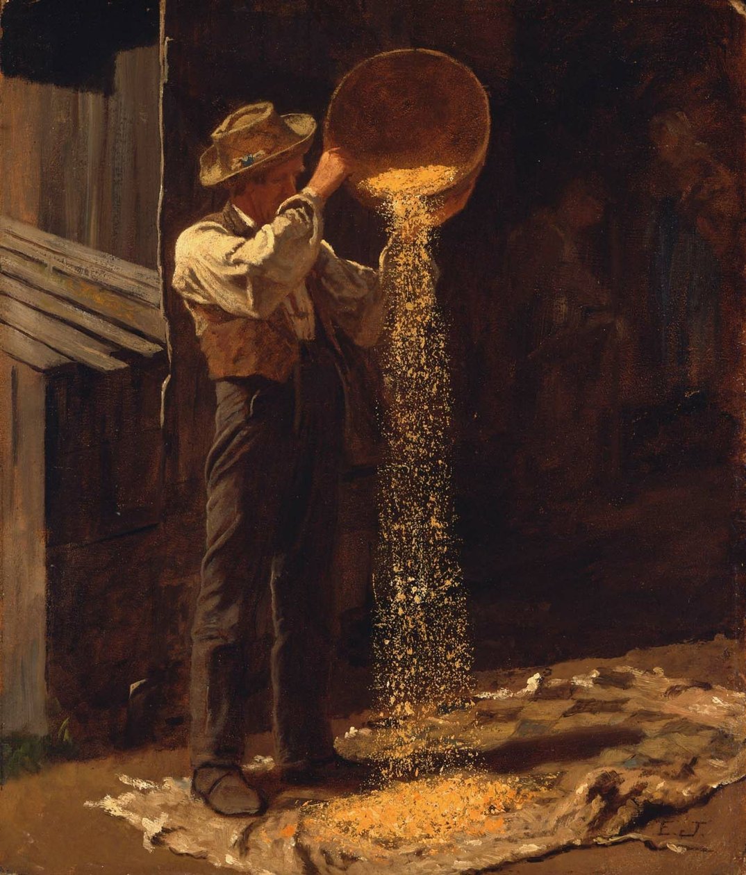 Vinding af korn af Eastman Johnson