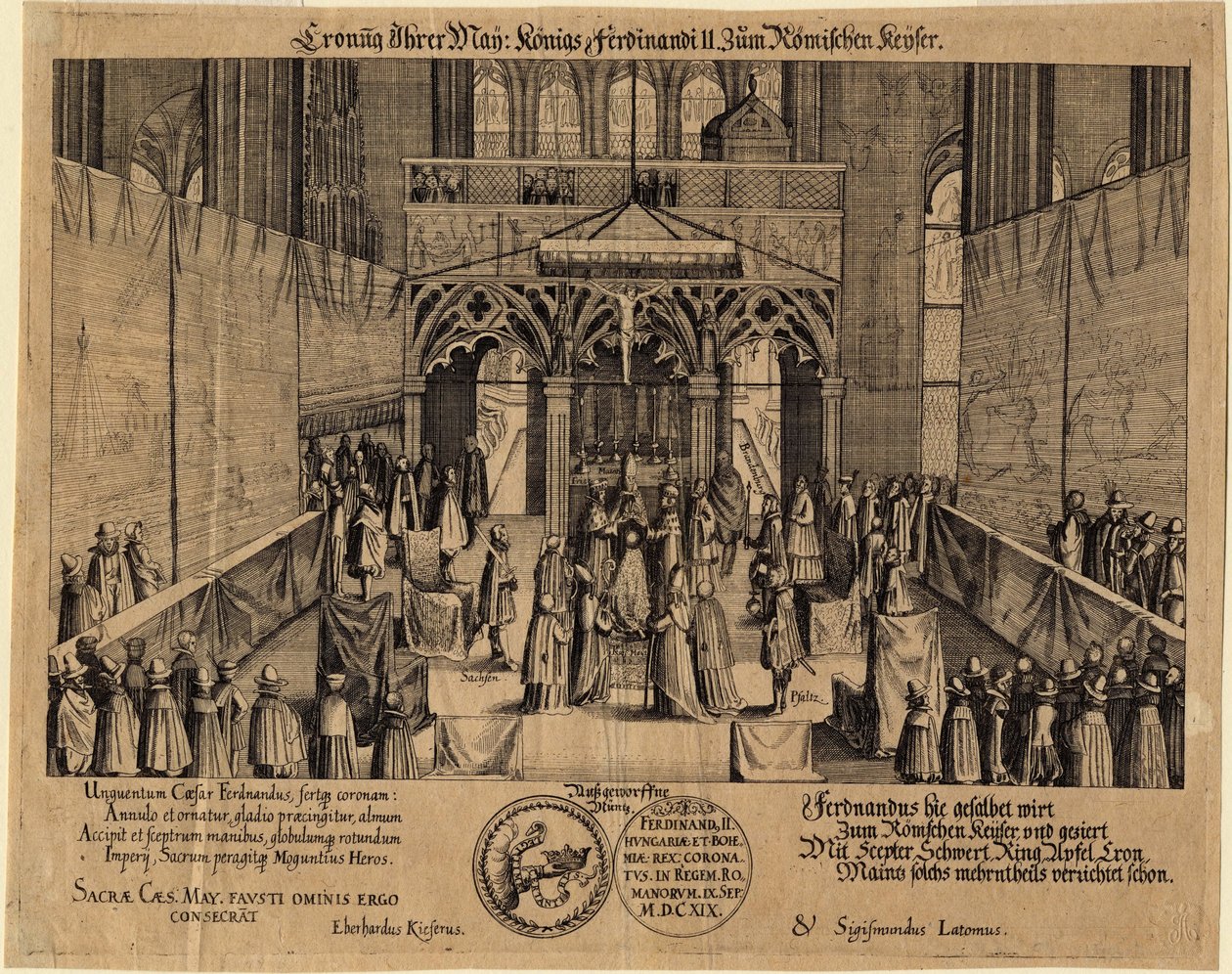 Ferdinand II Romernes kejser (1578-1637) - Kroningen af ​​kong Ferdinand II som hellig romersk kejser af Eberhard Kieser