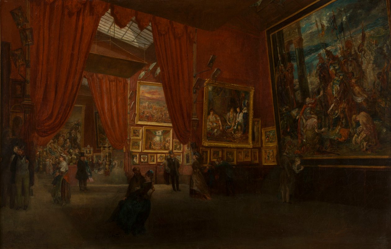 Udstilling af værker af Eugène Delacroix, på Martinet-galleriet, boulevard des..., 1864. af Ed. Albertini