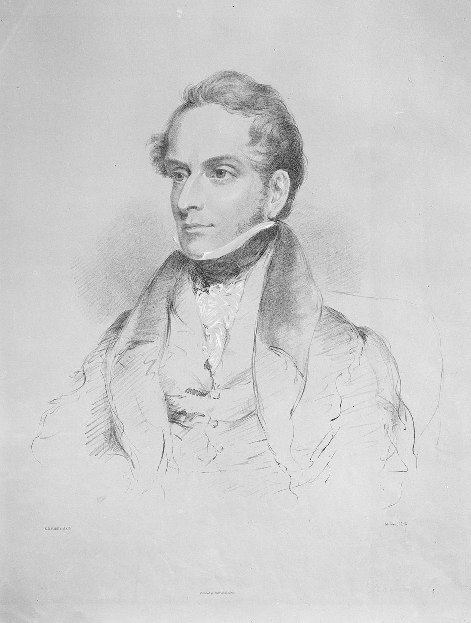 Decimus Burton, litografi af Maxim Gauci, ca.1830-35 af Eden Upton Eddis