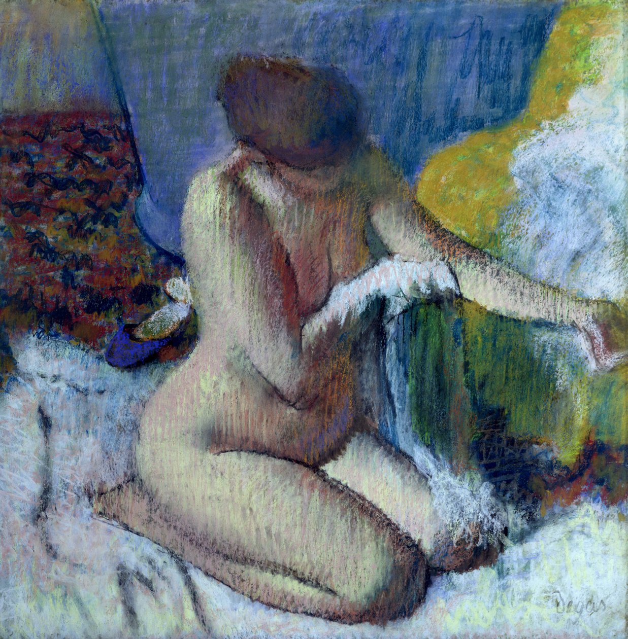 Efter badet, 1895 (pastel på monteret papir) af Edgar Degas