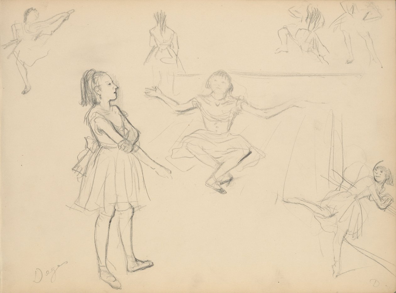 Balletdansere øver af Edgar Degas