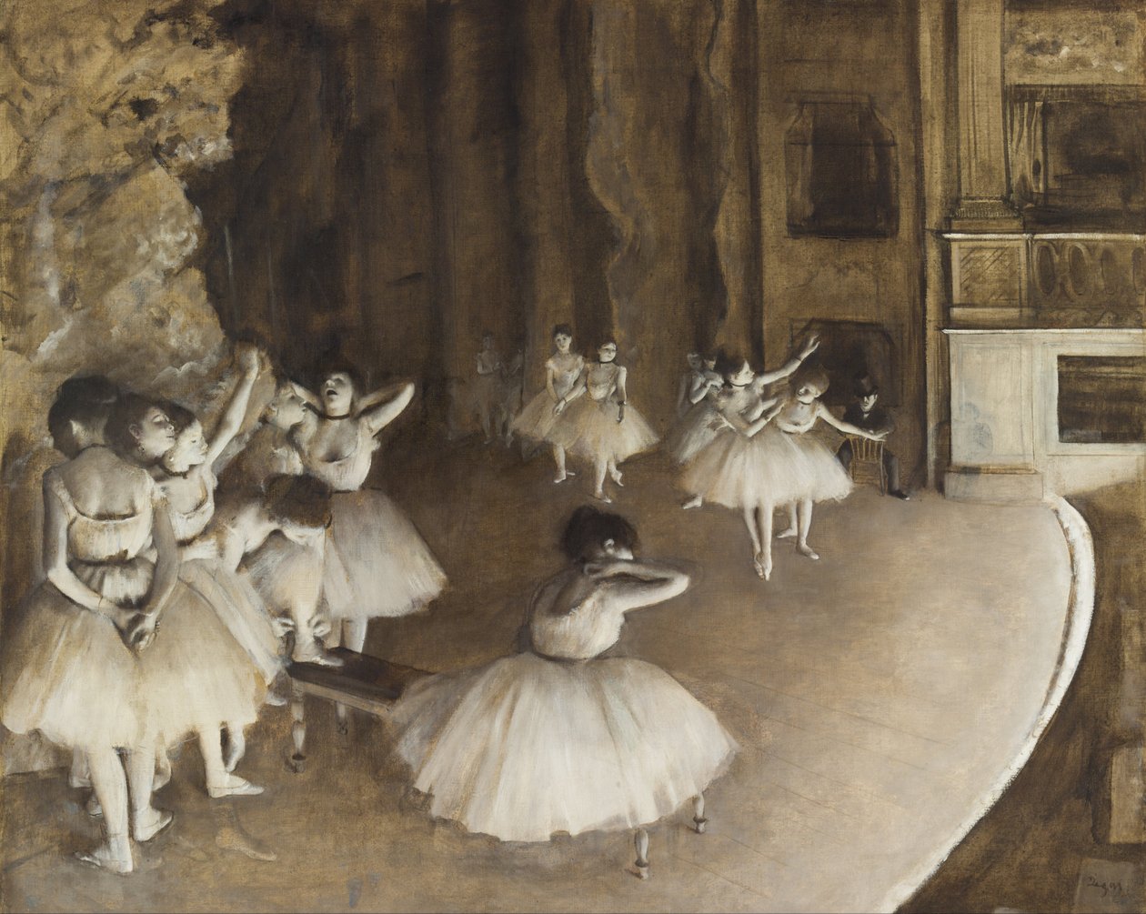 Balletprøve på scenen af Edgar Degas
