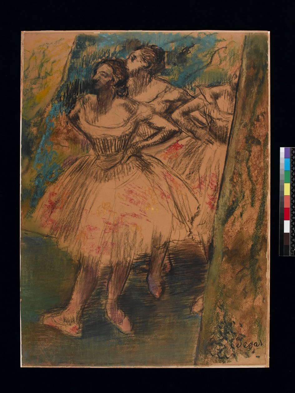 Dancer in the Wing, ca. 1905 (sort kridt og pastel på papir) af Edgar Degas