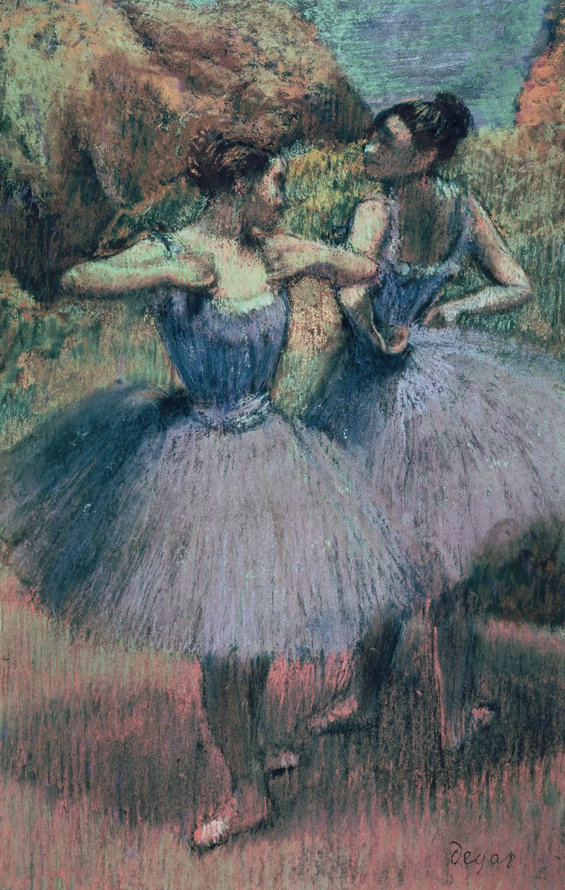 Dansere i Violet (pastel på papir) af Edgar Degas