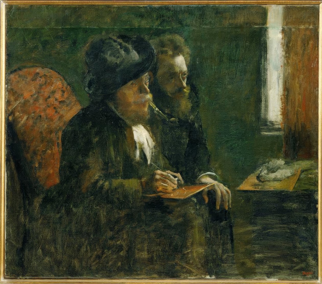Dobbeltportræt af Marcellin Desboutin og Ludovic Lepic af Edgar Degas