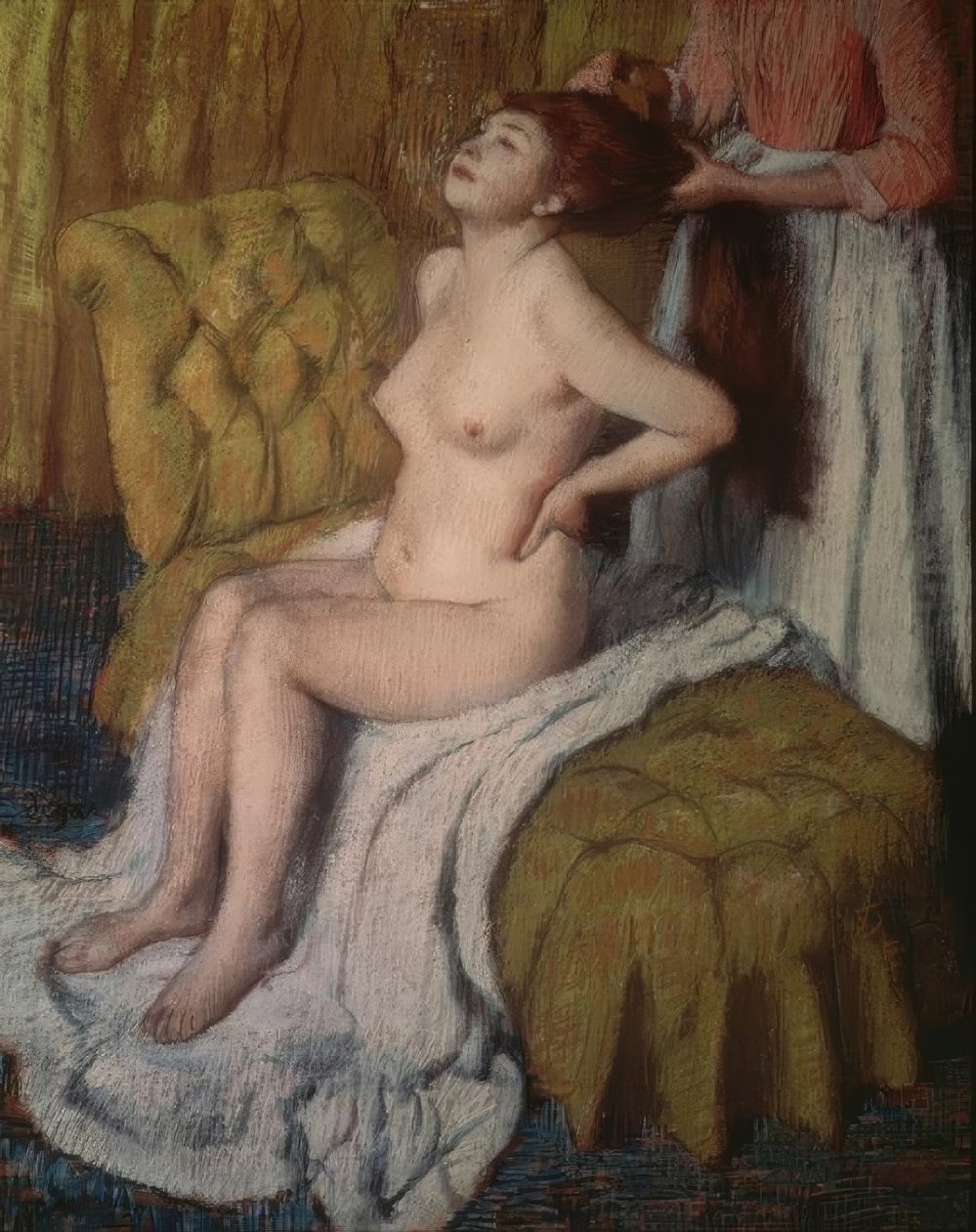 En kvinde kan kæmmes af Edgar Degas