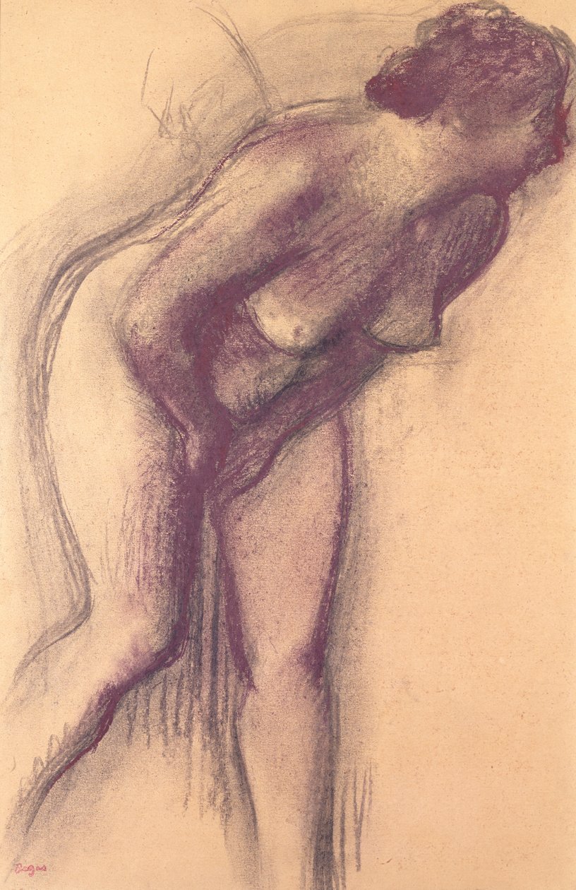 Kvinde stående nøgen af Edgar Degas