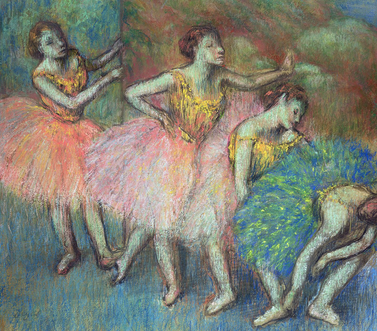 Fire dansere, 1903 (pastel) af Edgar Degas