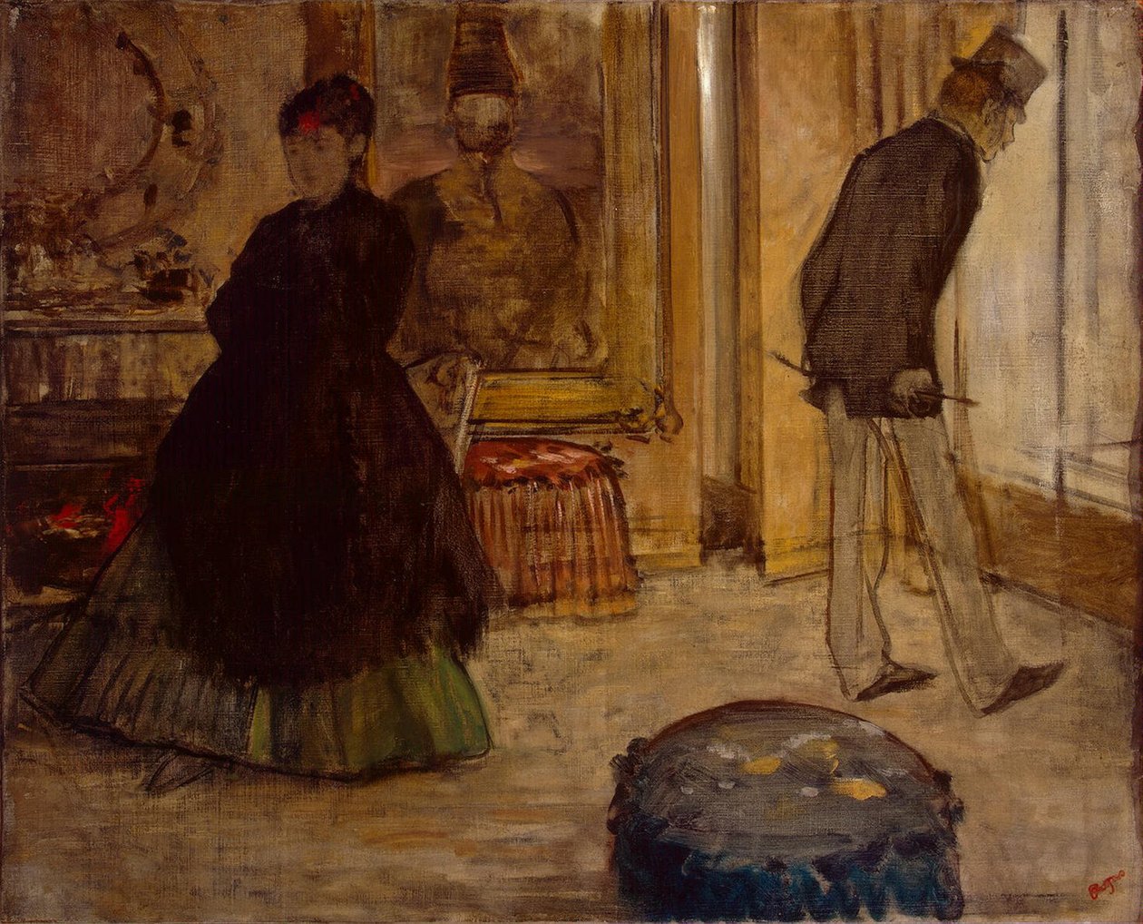 Interiør med to figurer, 1869 af Edgar Degas