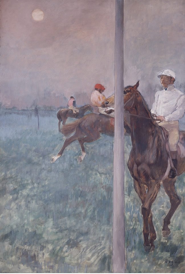 Jockeys før løbet af Edgar Degas