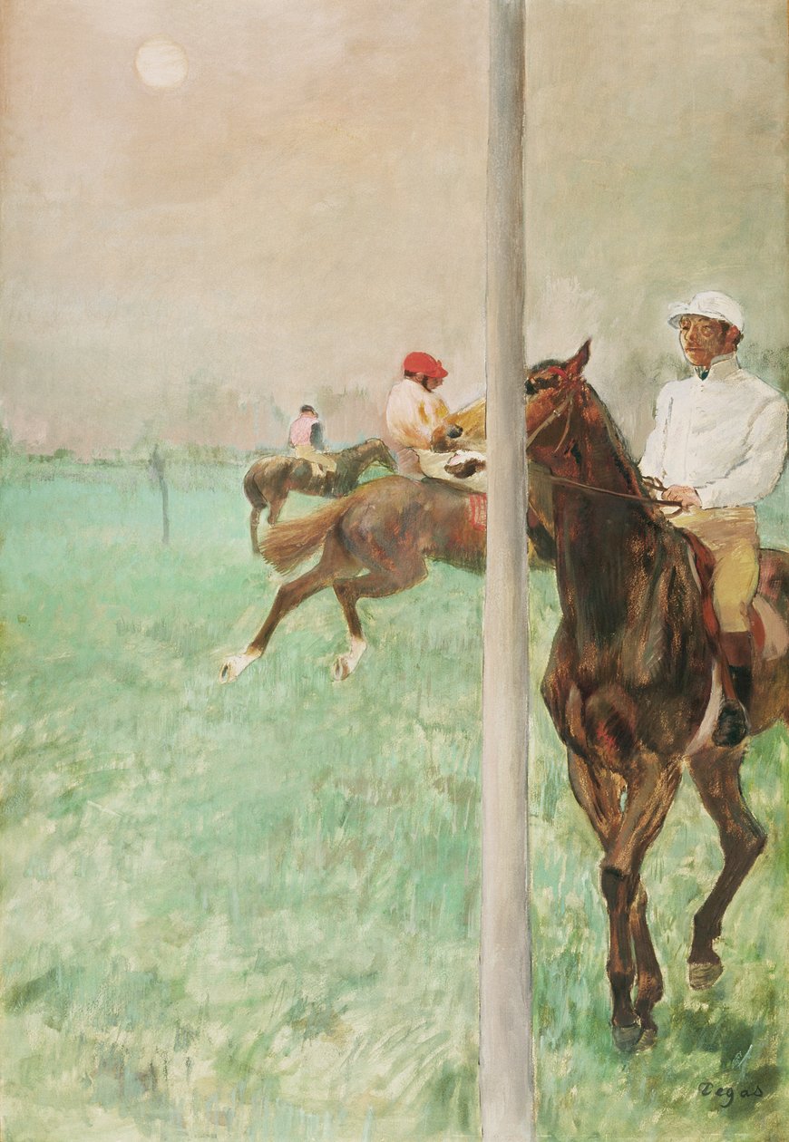 Jockeys før løbet, ca.1878-79 (olie, essens, gouache og pastel) af Edgar Degas