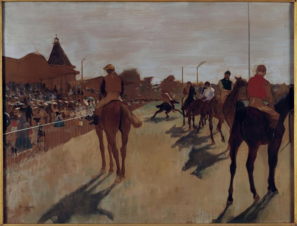 Paraden, også kendt som Racehorses foran tribunerne af Edgar Degas