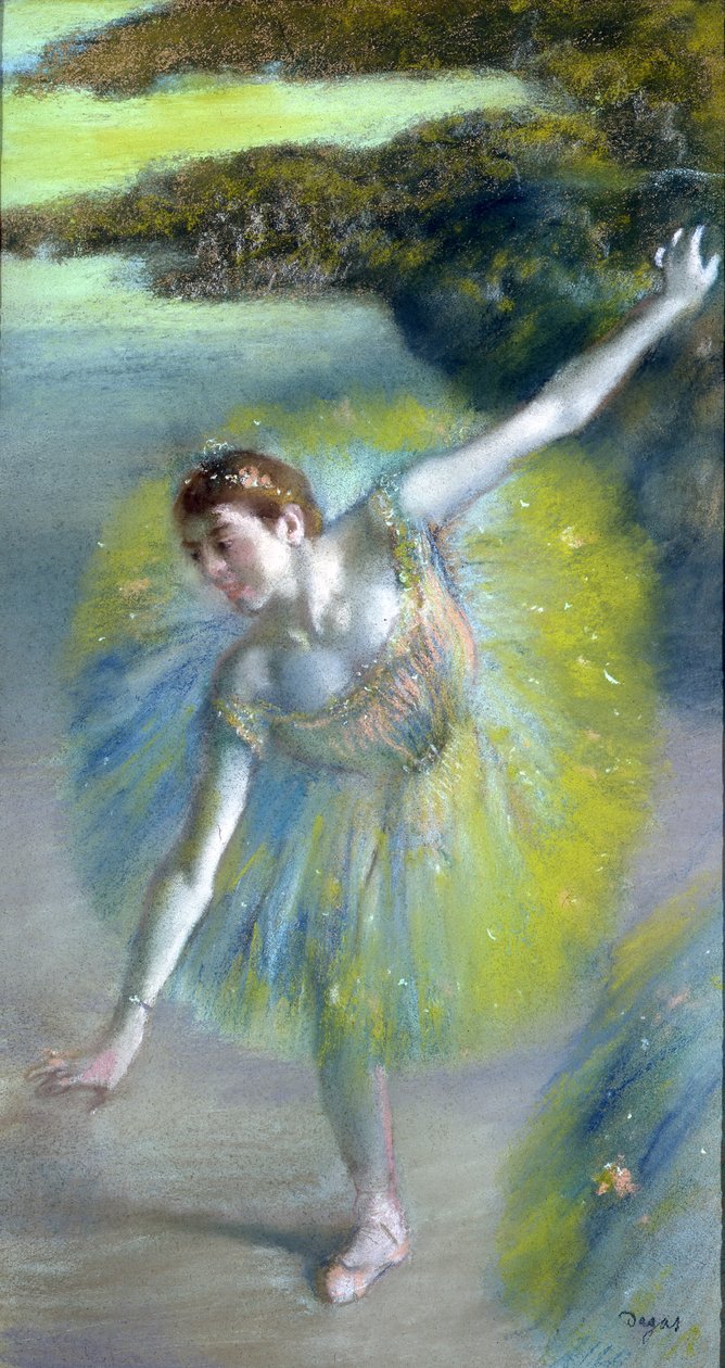 Le pas sur la scene (pastel på papir) af Edgar Degas