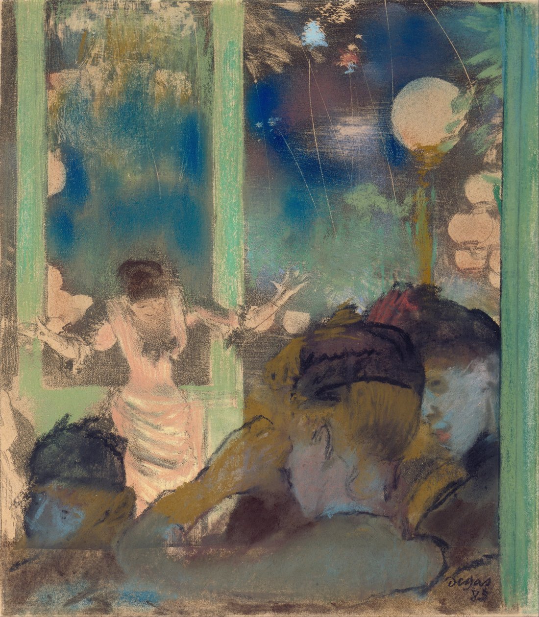 Mademoiselle Bécat på Café des Ambassadeurs af Edgar Degas