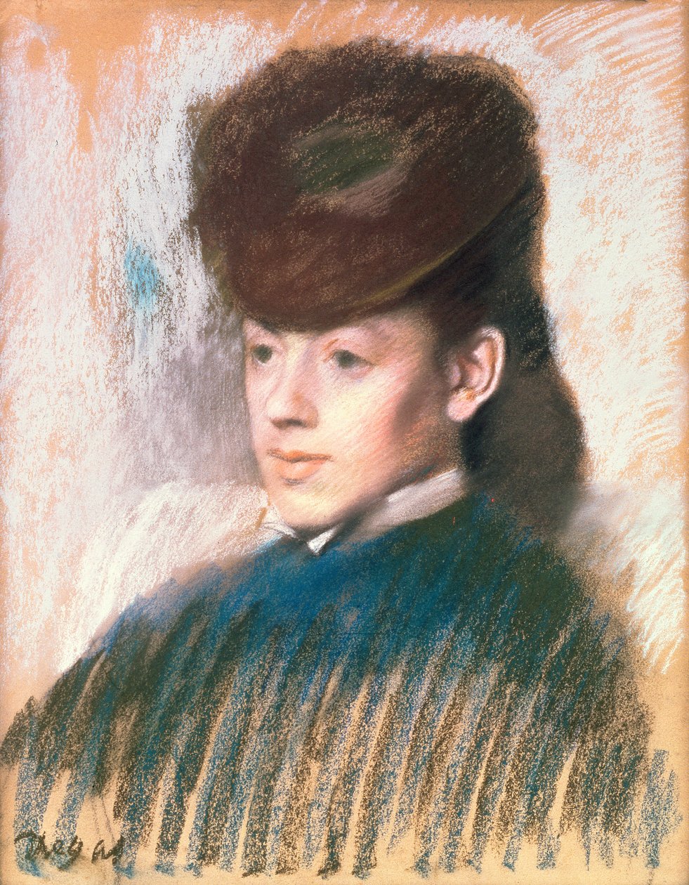 Mademoiselle Malo, ca. 1875 (pastel på brunfarvet papir) af Edgar Degas