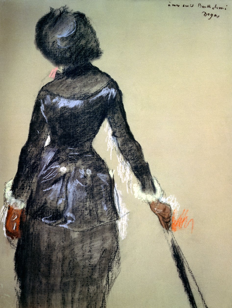 Mary Cassatt ved Louvre (pastel) af Edgar Degas