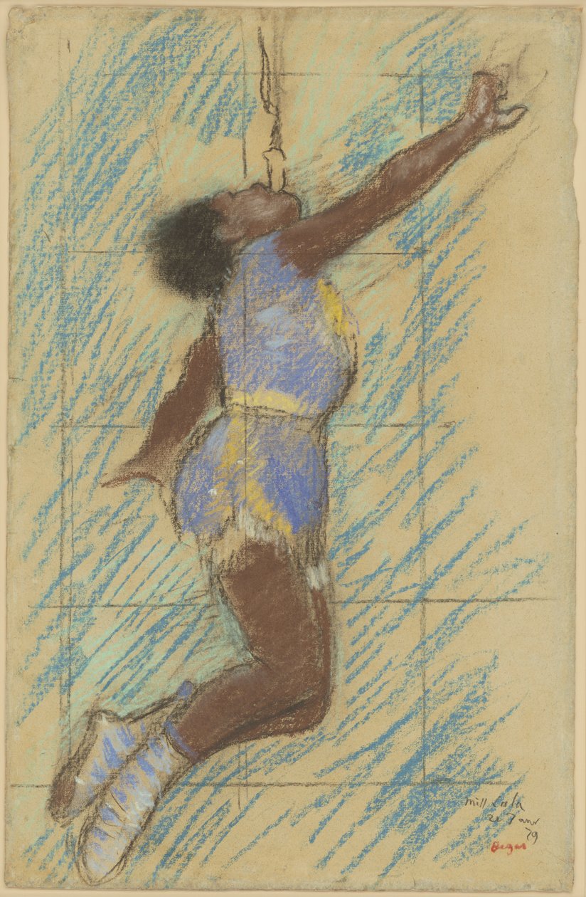 Miss Lala på Fernando Circus, 1879 (pastel på falmet blåt papir) af Edgar Degas