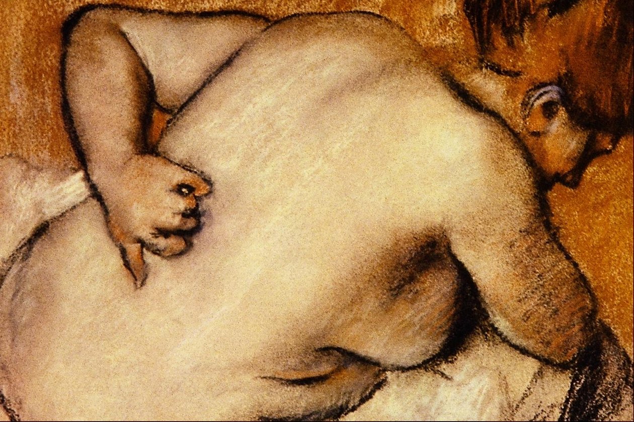 Nøgen kradser hende tilbage af Edgar Degas