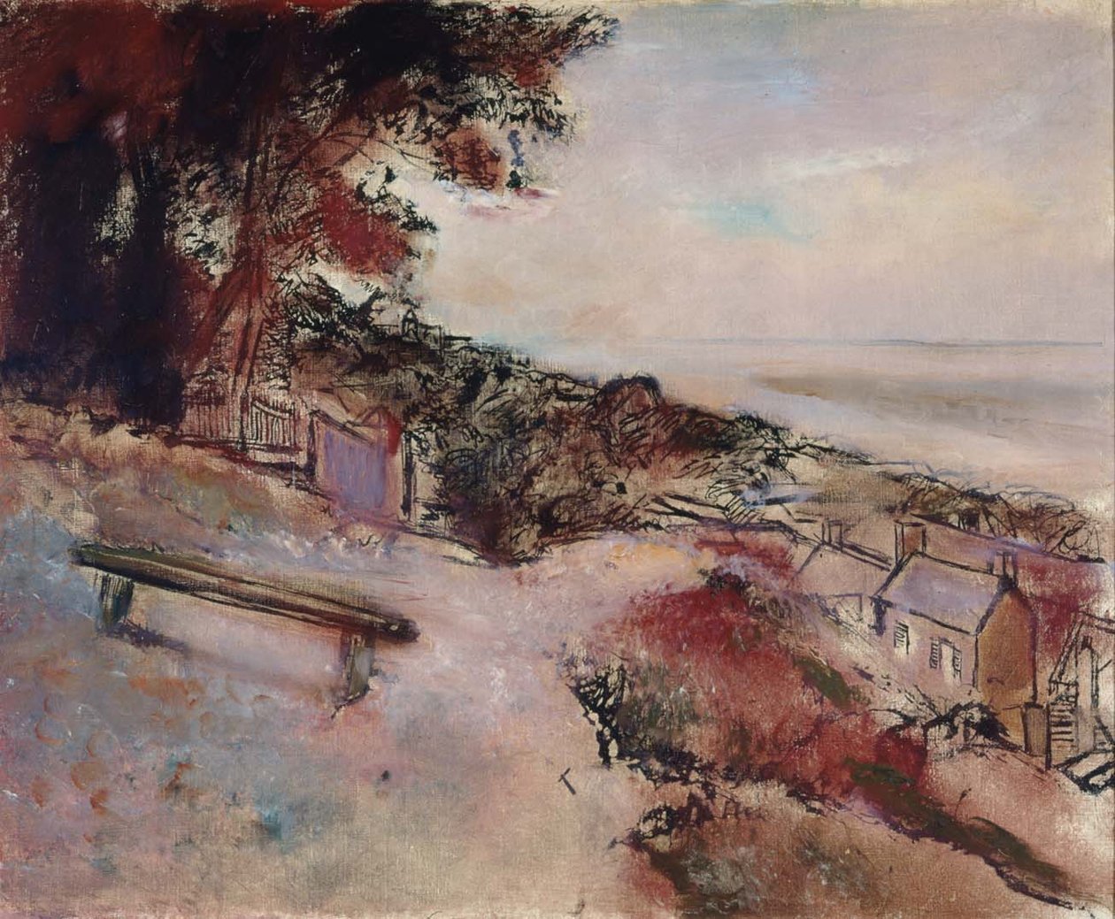 Landskab på bredden af ​​marnen af Edgar Degas