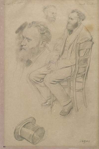 Portræt af Edouard Manet siddende på en chaisen af Edgar Degas