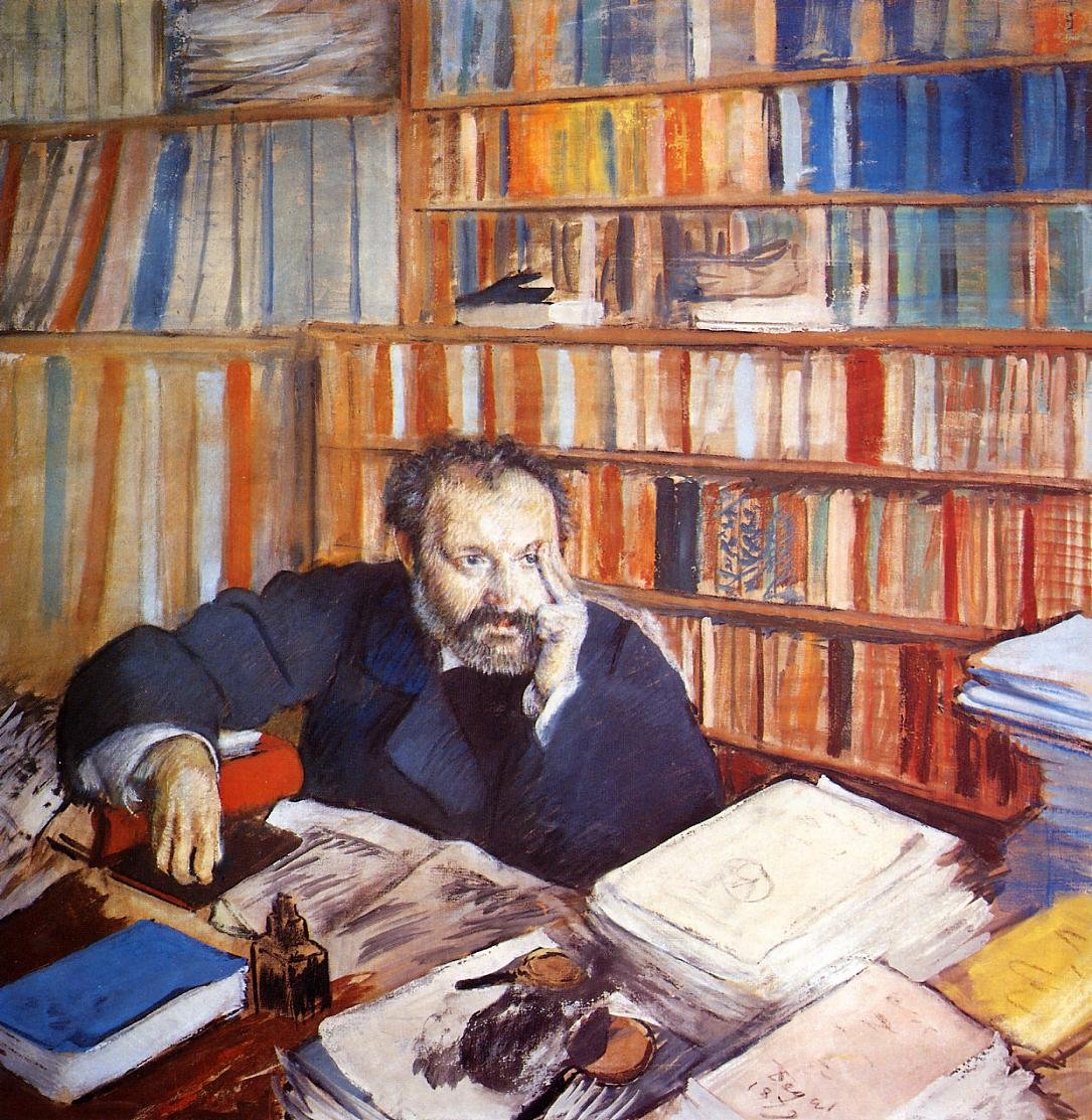 Portræt af Duranty af Edgar Degas