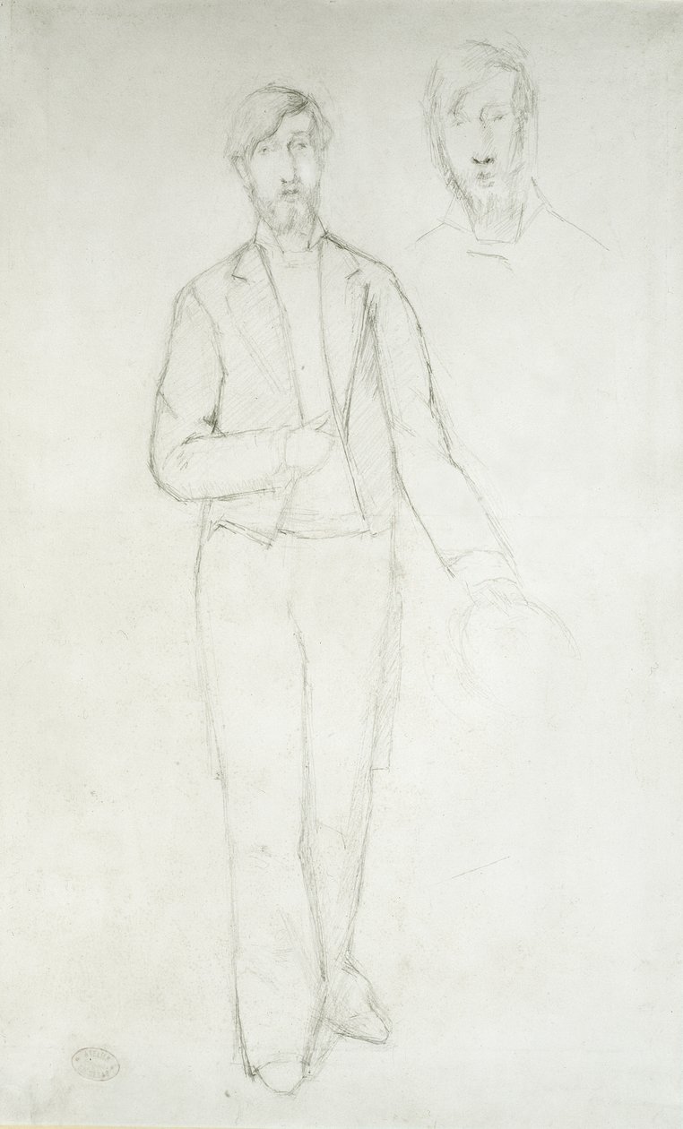 Portræt af George Moore, 1800-tallet af Edgar Degas
