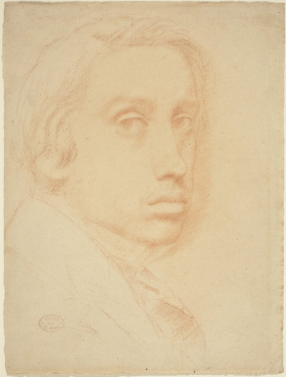 Selvportræt, ca. 1855 (rødt kridt på lagt papir) af Edgar Degas