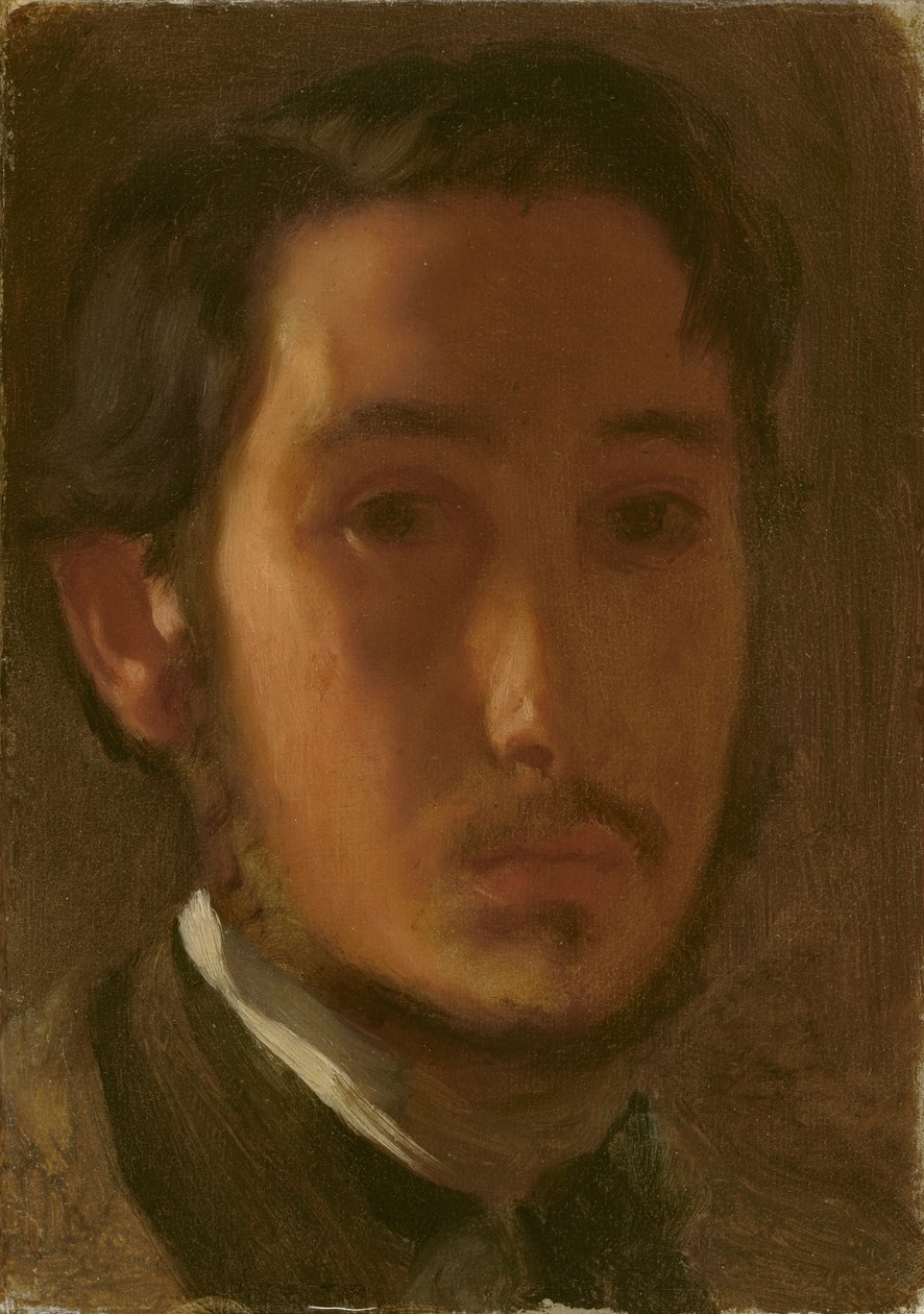 Selvportræt med hvid krave, ca. 1857 (olie på papir på lærred) af Edgar Degas