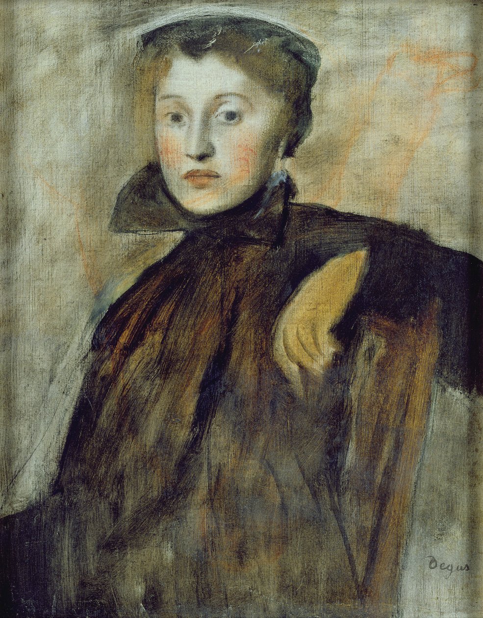 Study for a Portrait of a Lady, 1867 (se også 154492 for uindrammet version) af Edgar Degas