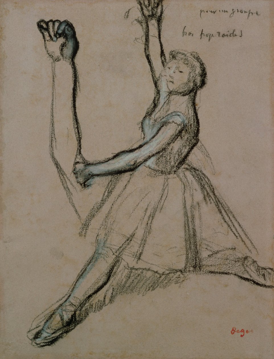 Studie af en danser (kridt på papir) af Edgar Degas