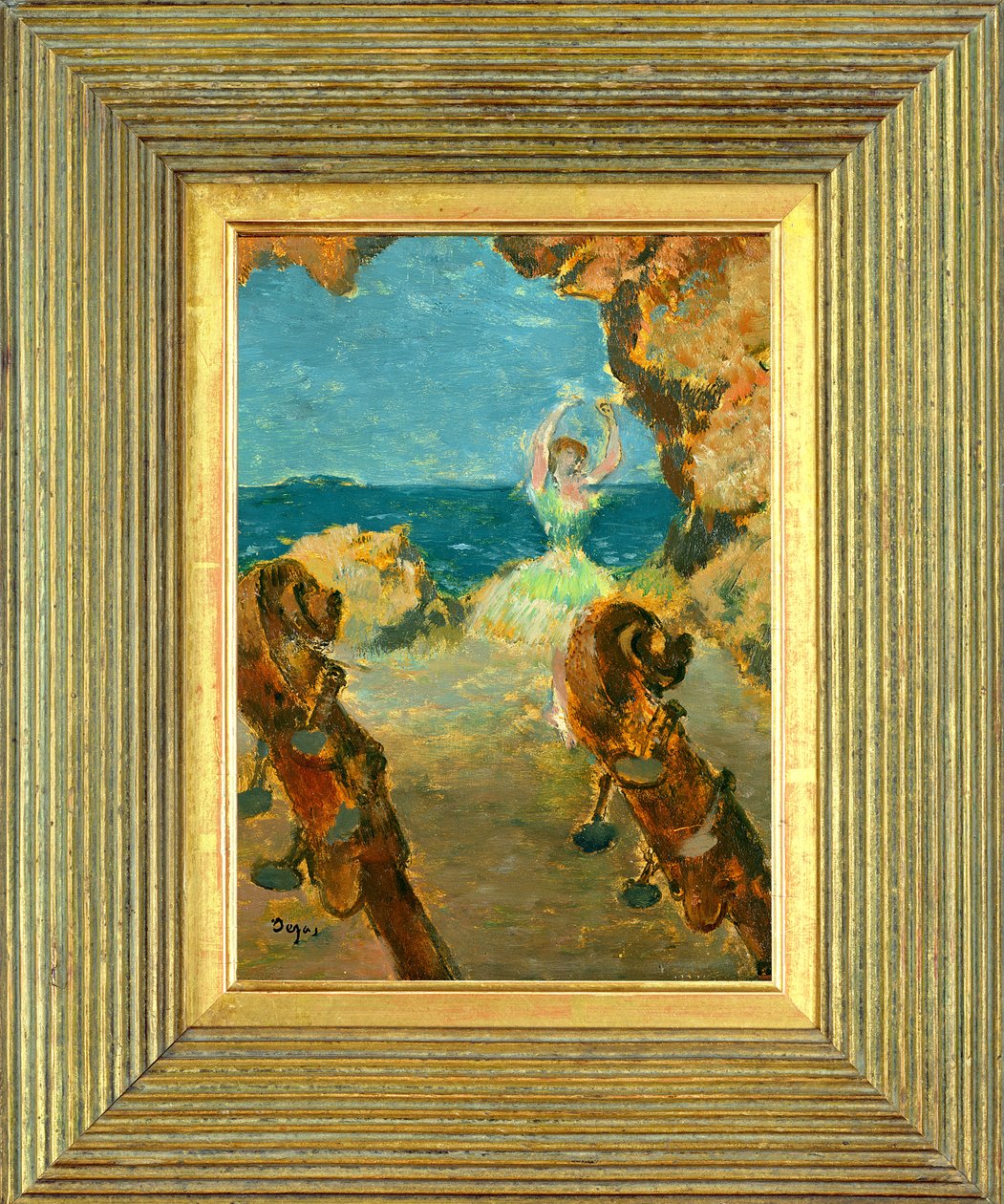 Balletdanseren, 1891 (olie på mahognipanel) (se 141384) af Edgar Degas