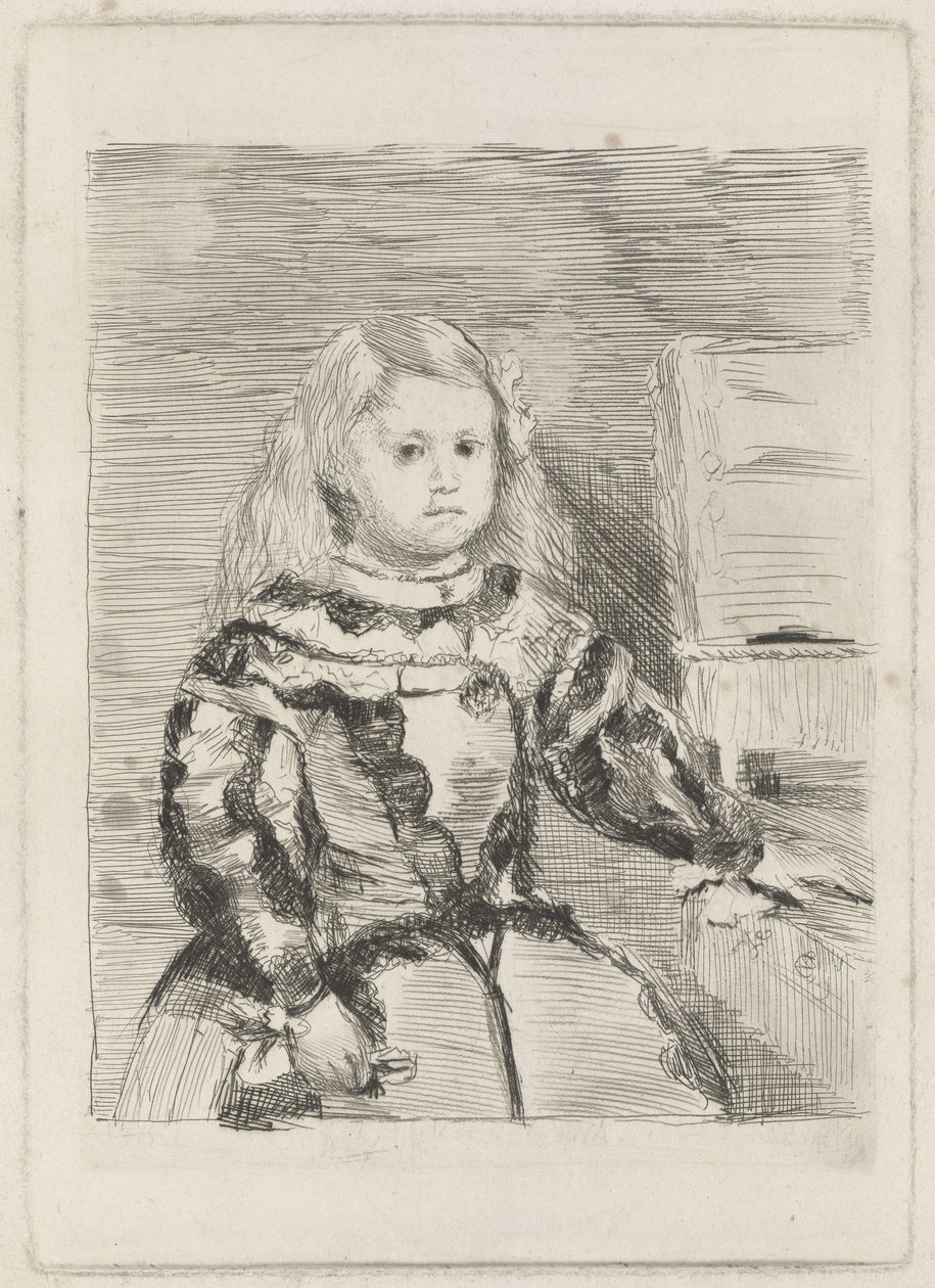 Infanta Margarita, 1860-1 (ætsning og tørnål) af Edgar Degas