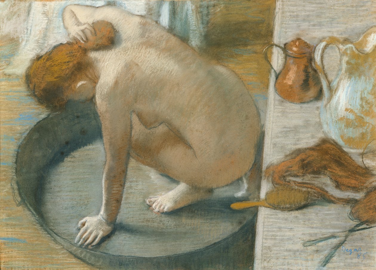 The Tub, 1886 (pastel på kort) af Edgar Degas