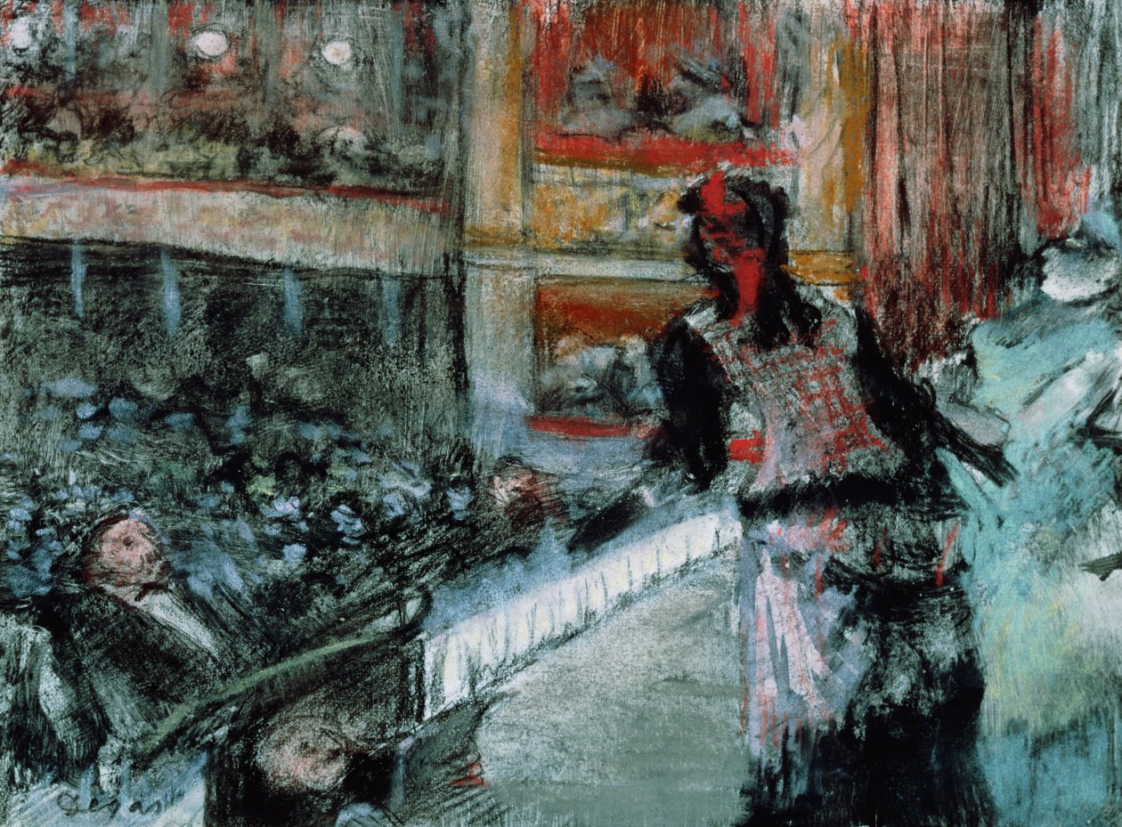 Teaterscene (pastel) af Edgar Degas