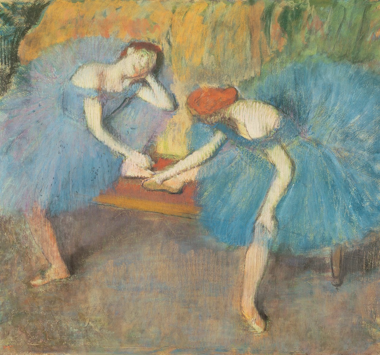 Two Dancers at Rest or, Dancers in Blue, ca. 1898 (pastel på papir) af Edgar Degas
