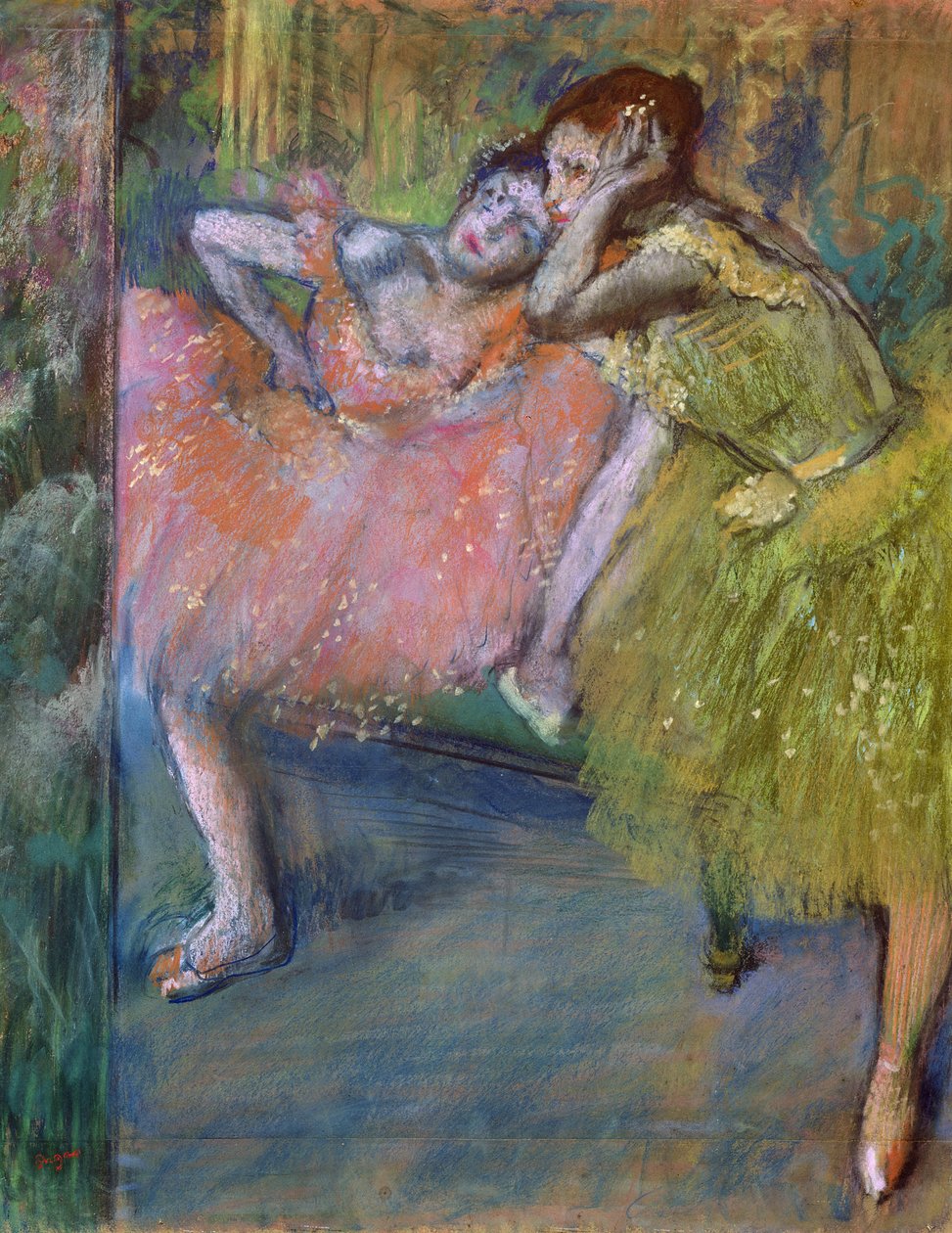 To dansere i foyeren, ca. 1901 (pastel) af Edgar Degas