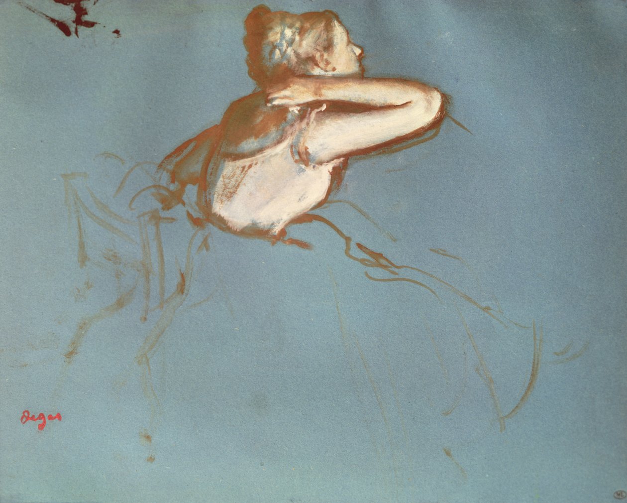 Visning af en dansers profil, ca. 1899 (gouache og akvarel på papir) af Edgar Degas