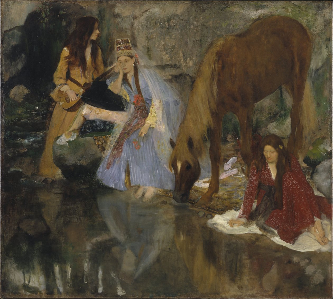 Portræt af Mlle Fiocre i Ballet La Source (Portrait de Mlle ... E (ugénie) F (iocre) - om ... af Edgar Degas