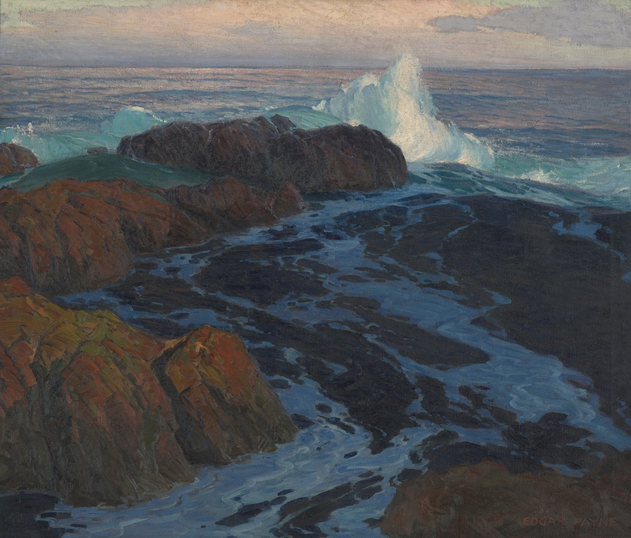 The Restless Sea, ca. 1917 (olie på lærred) af Edgar Alwin Payne