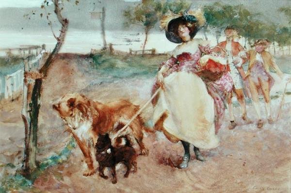 En energisk udflugt (akvarel og gouache over blyant på papir) af Edgar Bundy