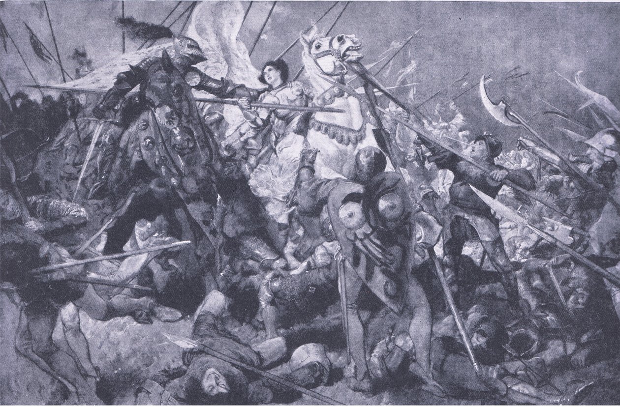 Capture of the Maid before Compiegne, fra Cassells History of the British People udgivet af Waverley Book Company Limited, ca. 1940 af Edgar Bundy