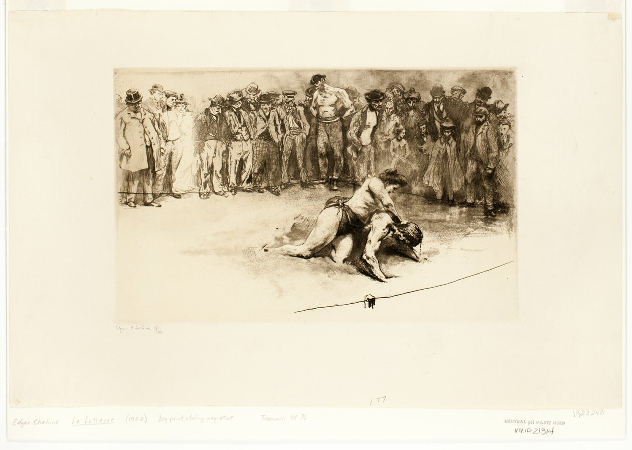 kvindelig wrestler af Edgar Chahine