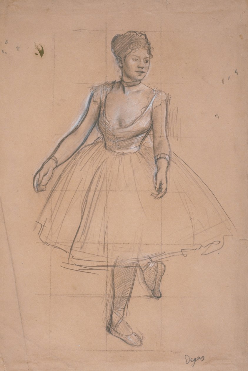 En balletdanser i position med front mod trekvart, ca. 1872-73 af Edgar Degas