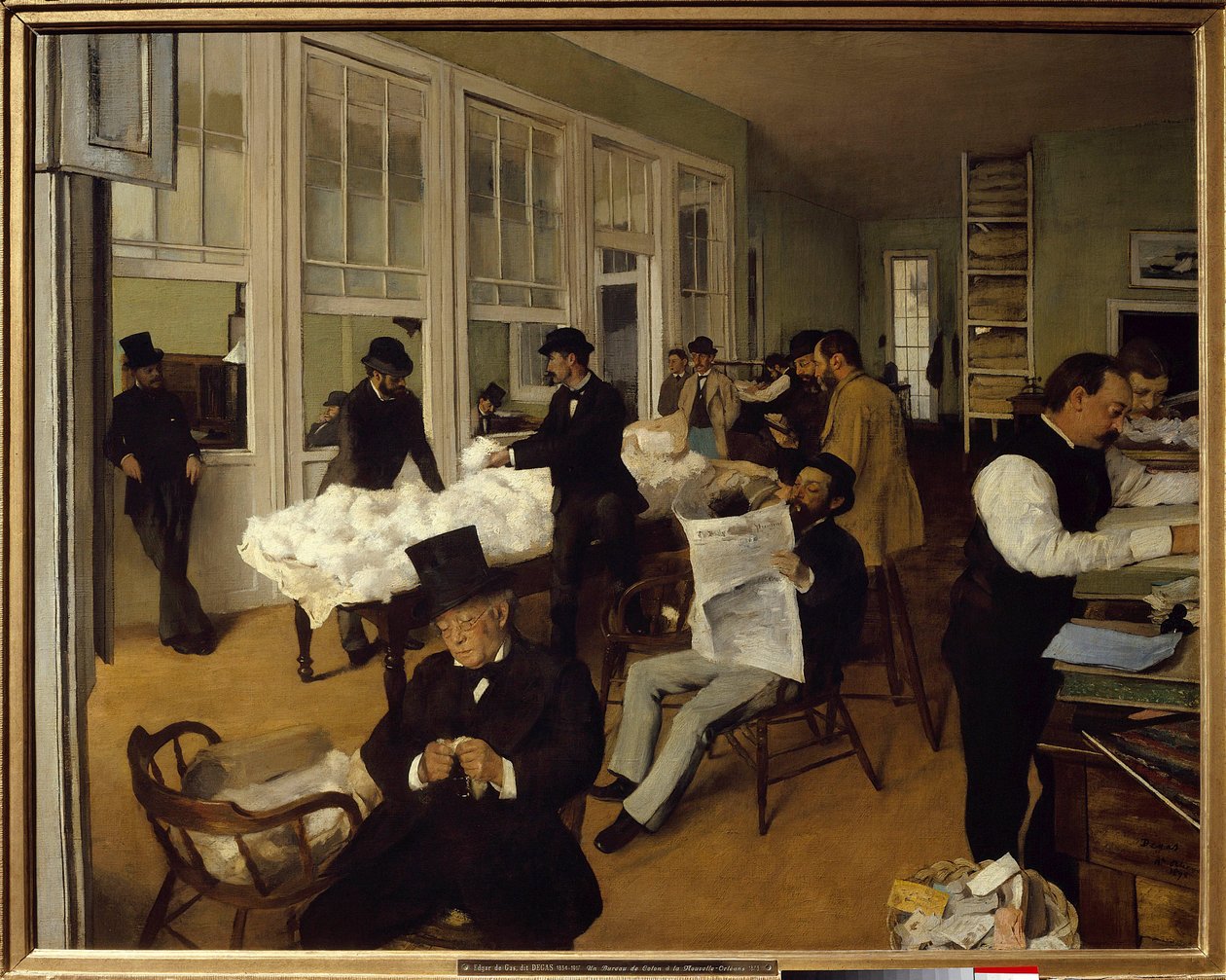 Puuvillatoimisto New Orleansissa af Edgar Degas