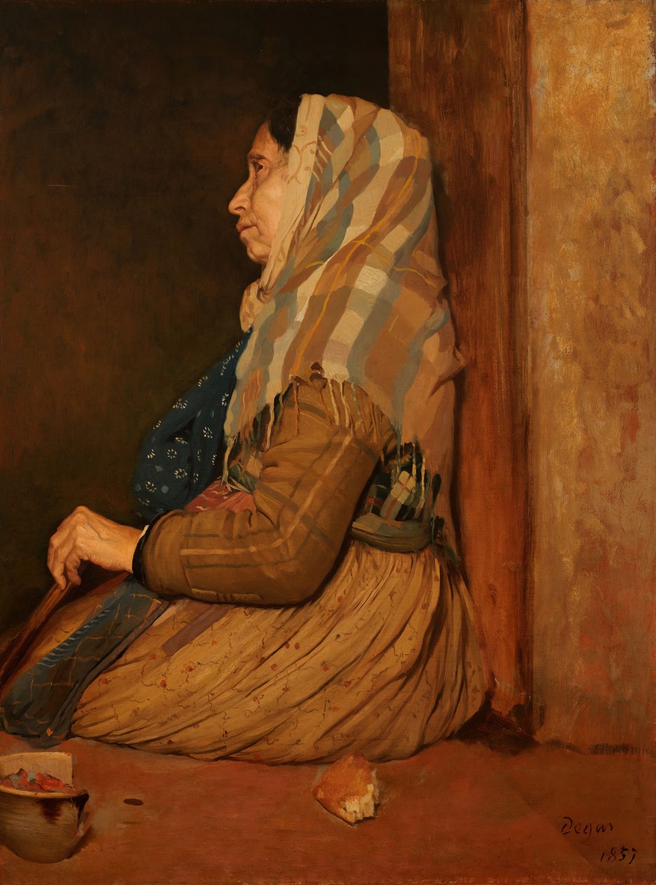 En romersk tiggerkvinde, 1857. af Edgar Degas